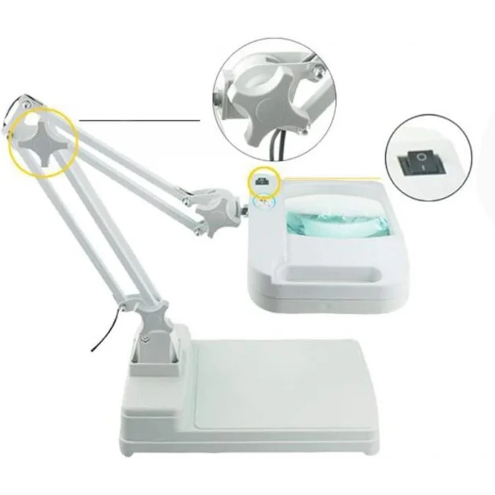 BUĞZ 5x 10x Büyüteç  Led Işıklı Süper Parlak Enerji Tasarruflu  Masa Lambası Lt861