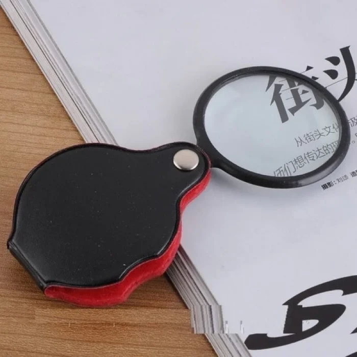 BUĞZ 5x50mmmini Büyüteç,cepte Taşınan,optik Lens Katlanabilir Deri Kaplamaxx1051 - BUĞZ