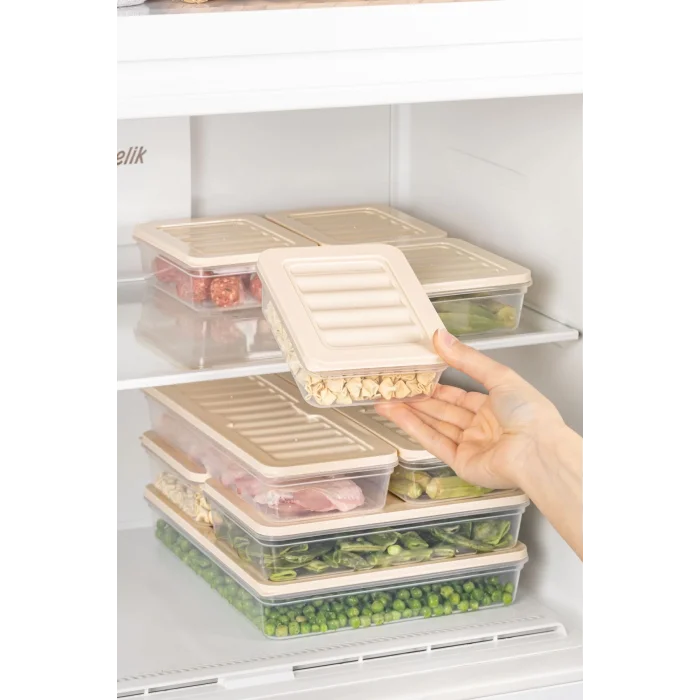  6 Adet 2400 ML Buzluk Derin Dondurucu Buzdolabı Düzenleyici Hava Almaz Saklama Kabı