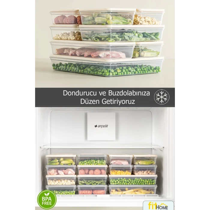  6 Adet 2400 ML Buzluk Derin Dondurucu Buzdolabı Düzenleyici Hava Almaz Saklama Kabı