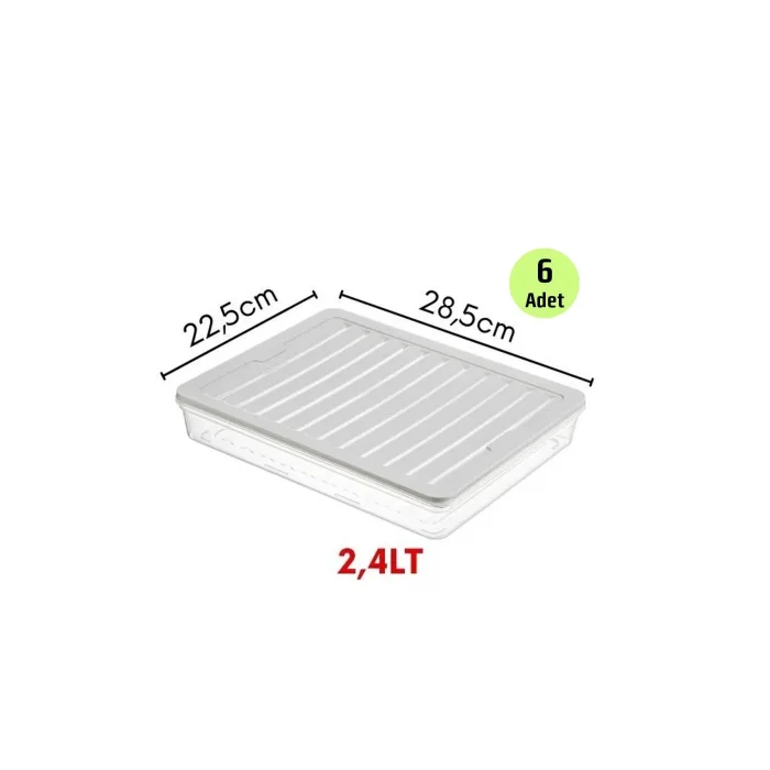  6 Adet 2400 ML Buzluk Derin Dondurucu Buzdolabı Düzenleyici Hava Almaz Saklama Kabı