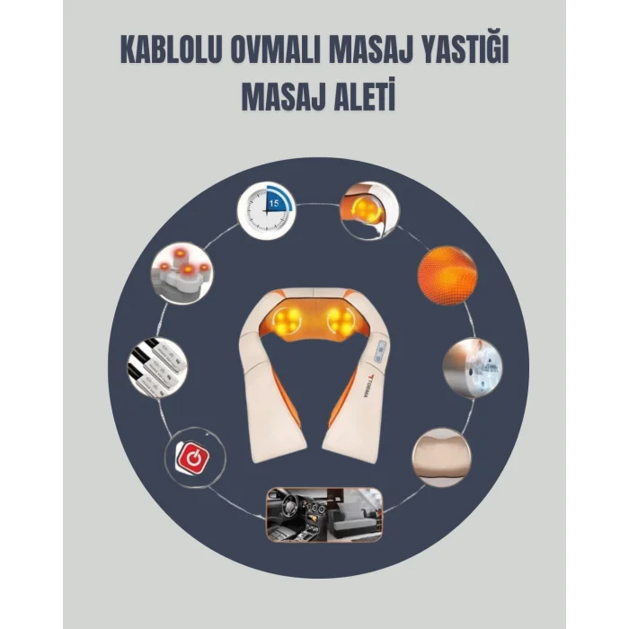  6 Başlıklı Isıtmalı Masaj Cihazı – Tüm Vücut İçin Derin Kas Masajı