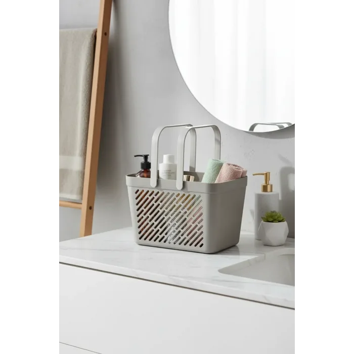 BUĞZ 6lı Gri Çok Amaçlı Organizer Sepet Kulplu Mutfak Banyo Saklama Seti