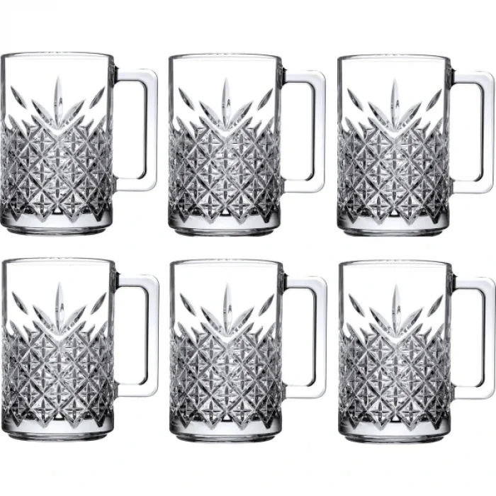 BUĞZ 6lı Kulplu Kristal Meşrubat Bardağı