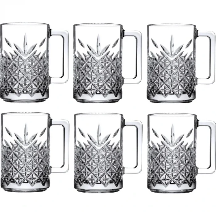 BUĞZ 6lı Kulplu Kristal Meşrubat Bardağı