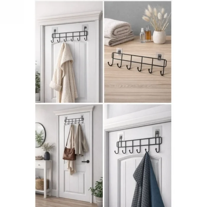 BUĞZ 6lı Yapışkanlı Kapı Arkası Askı