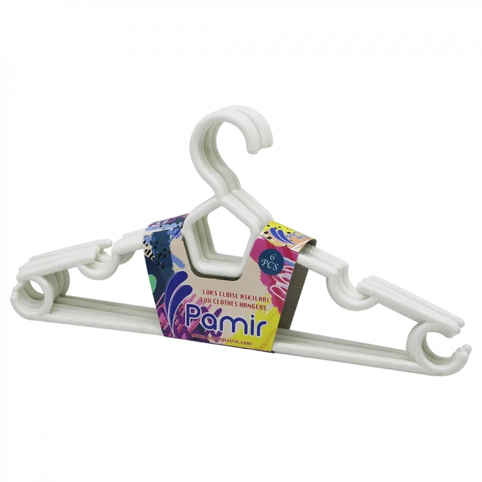 BUĞZ 6 Parça  Plastik Karizma Elbise Askı Bx40