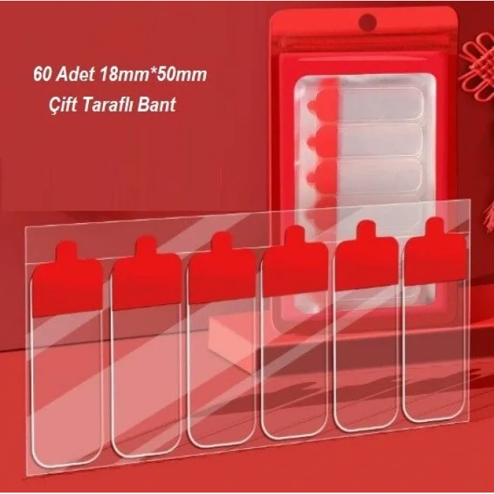 BUĞZ 60 Parça Kolay Açılır Güçlü Çift Taraflı Bant 18mm*50mm