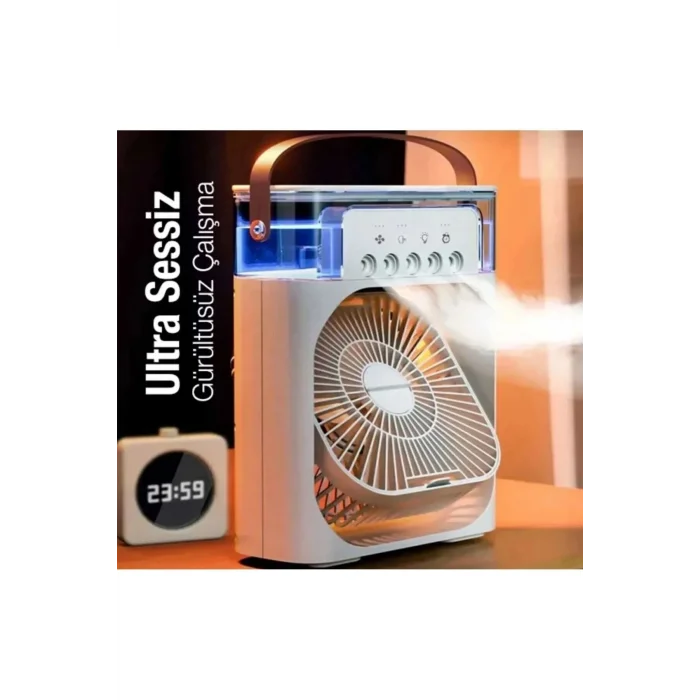 BUĞZ 600 Ml Kapasiteli Ultrasonik Hava Nemlendirici ve Aromaterapi Difüzörü, RGB Aydınlatmalı Beyaz Model