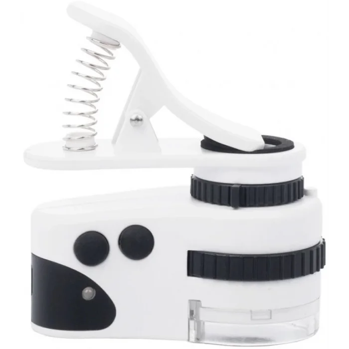 BUĞZ 60x Mini Cep Telefonu Için Mandallı Mikroskop Uv Ledli Büyüteç Model Al2431