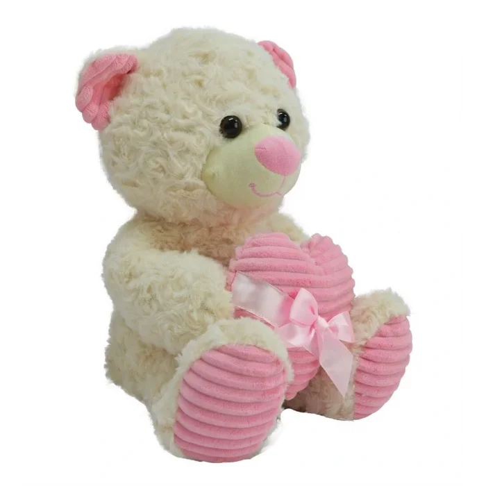 BUĞZ 62915 35 CM KALBİ KURDELELİ PELUŞ AYI -HLY