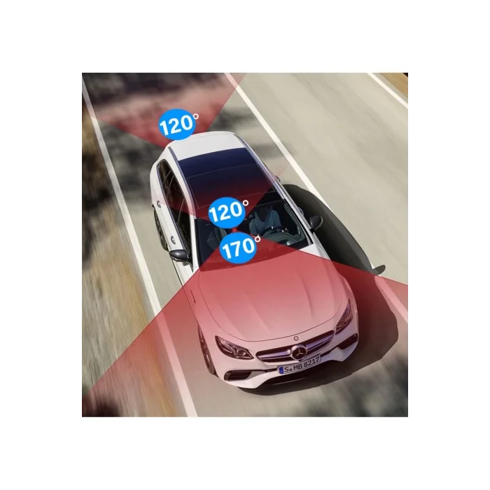  64GB Araç İçi Kamera 3 Kameralı (Yol + Araç İçi+ Arka) FHD Video Kayıt Mikrofonlu Türkçe CC-33