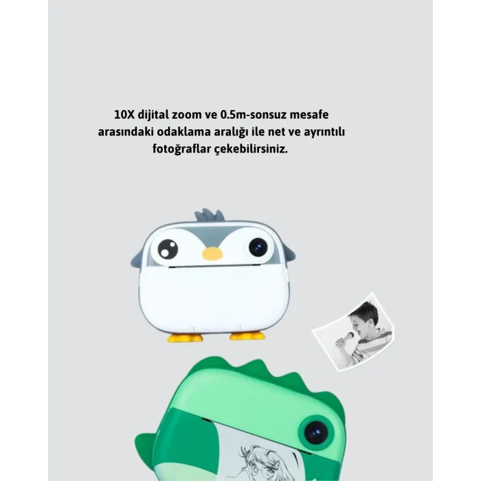  64GB TF Kart Destekli Çoklu Dil Seçeneği Sunan Anında Baskı Kamera