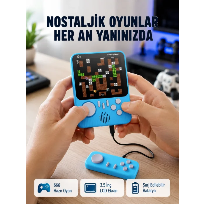 BUĞZ 666 Klasik Oyunlu Mini Retro Konsol – Büyük Ekran Desteği