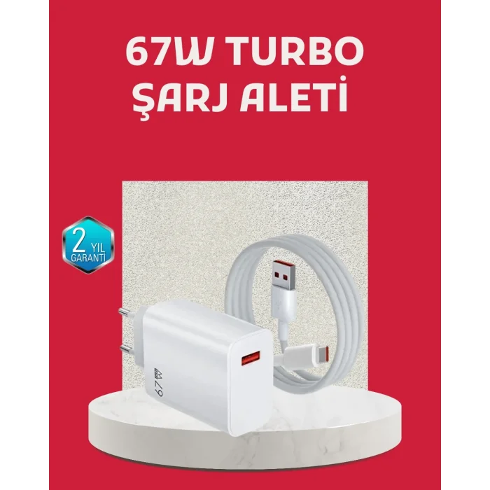 BUĞZ 67 Watt Turbo Şarj Cihazı Motorola G30 G50 G60 G82 Uyumlu