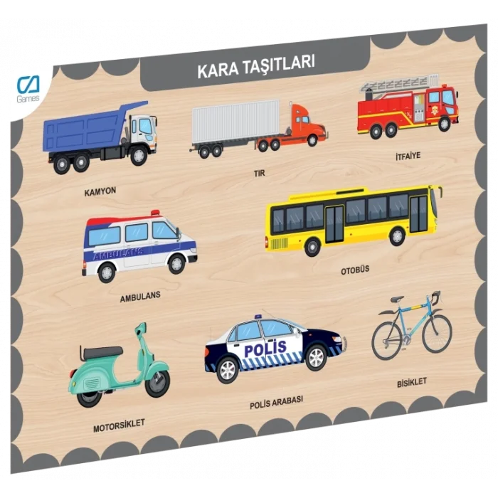  675 CAAHS-3200 CA GAMES AHŞAP KARA TAŞITLARI BUL-TAK