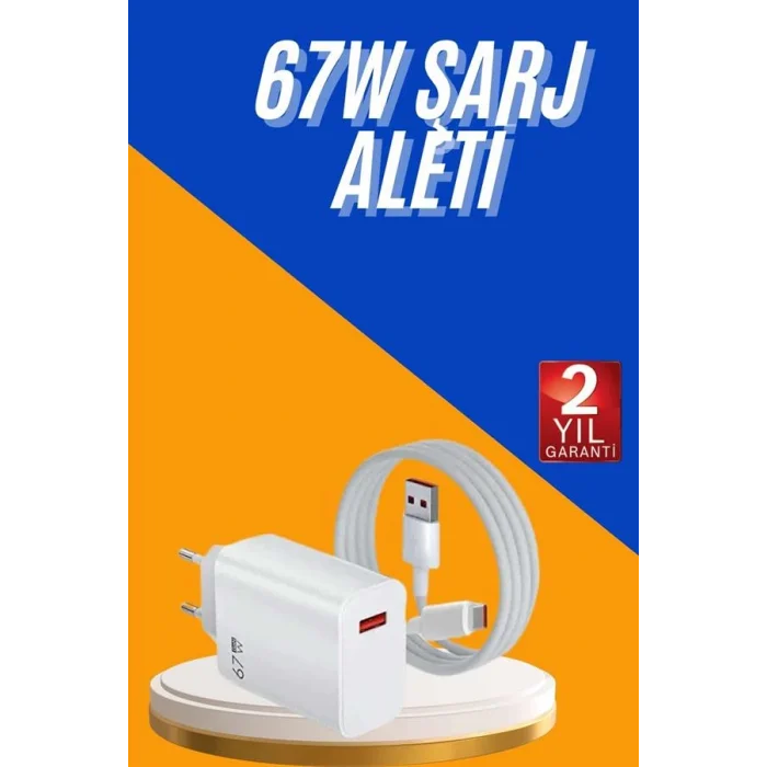 BUĞZ 67W Hızlı Şarj Yüksek Voltaj Korumalı Type C Şarj Adaptörü - Lisinya