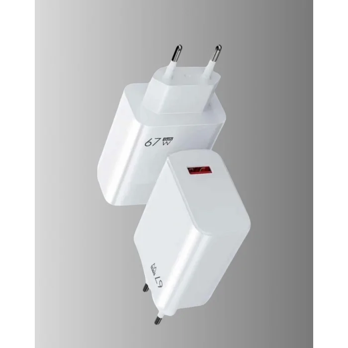 BUĞZ 67W Süper Hızlı Şarj Adaptörü ve Kablo Seti – Güvenli, Kompakt ve Ergonomik Tasarım