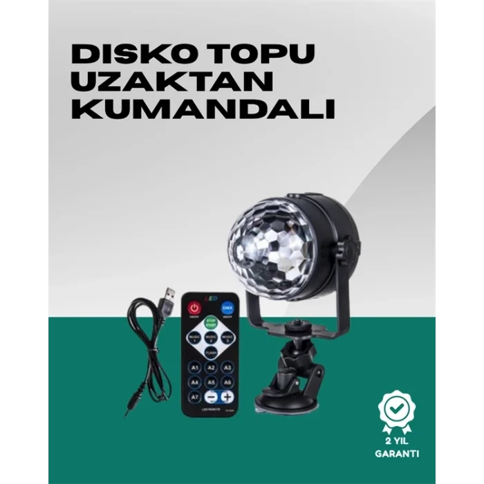 BUĞZ 7 Farklı Aydınlatma Modu ve Ses Sensörlü Disko Topu Lambası