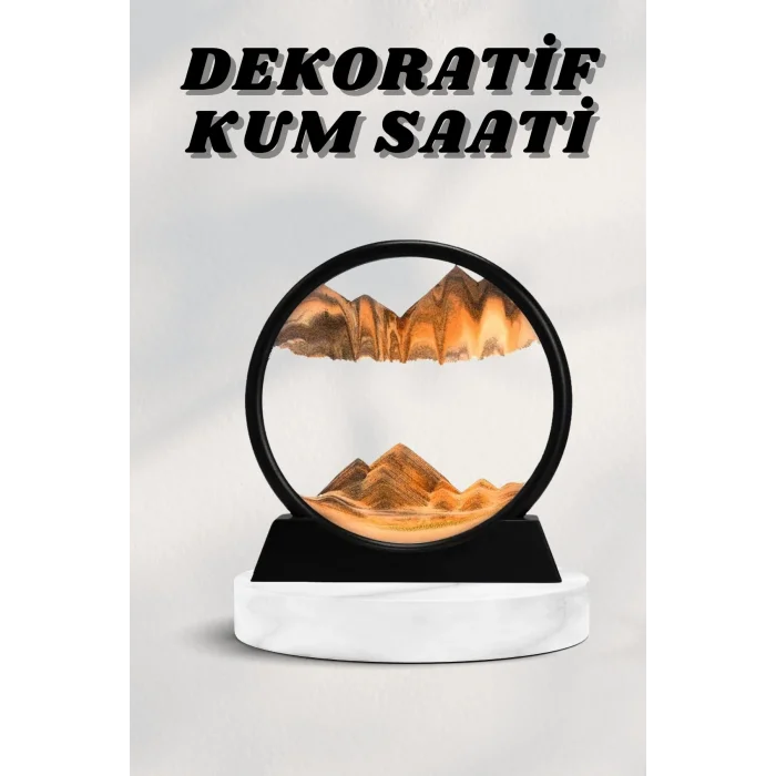 BUĞZ 7 Inç Mavi Orta Boy Dekoratif Yuvarlak Şık Kum Tablosu Modern Dekoratif Süs