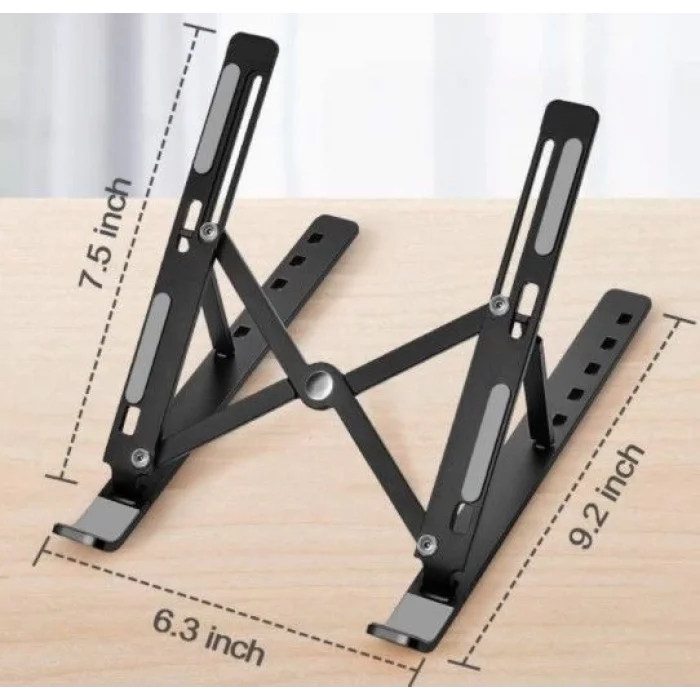  7 Kademeli Ayarlı Katlanabilir Laptop Tablet Standı Siyah