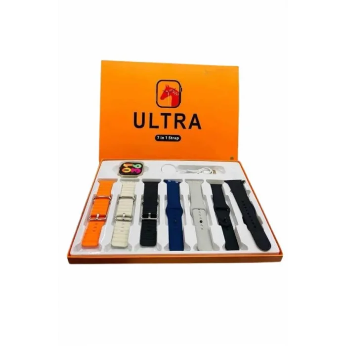 BUĞZ 7 Kordonlu Akıllı Saat Plastik Kordon Hasır Kordon Çelik Kordon - BUĞZ