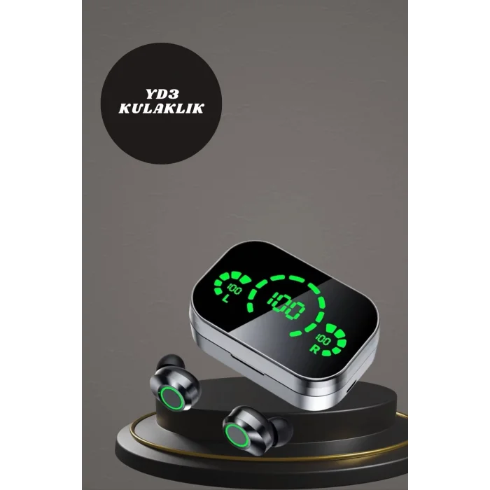 BUĞZ 7 Kordonlu Akıllı Saat Ve Aynalı Bluetooth Kulaklık Powerbank Dijital Göstergeli - BUĞZ