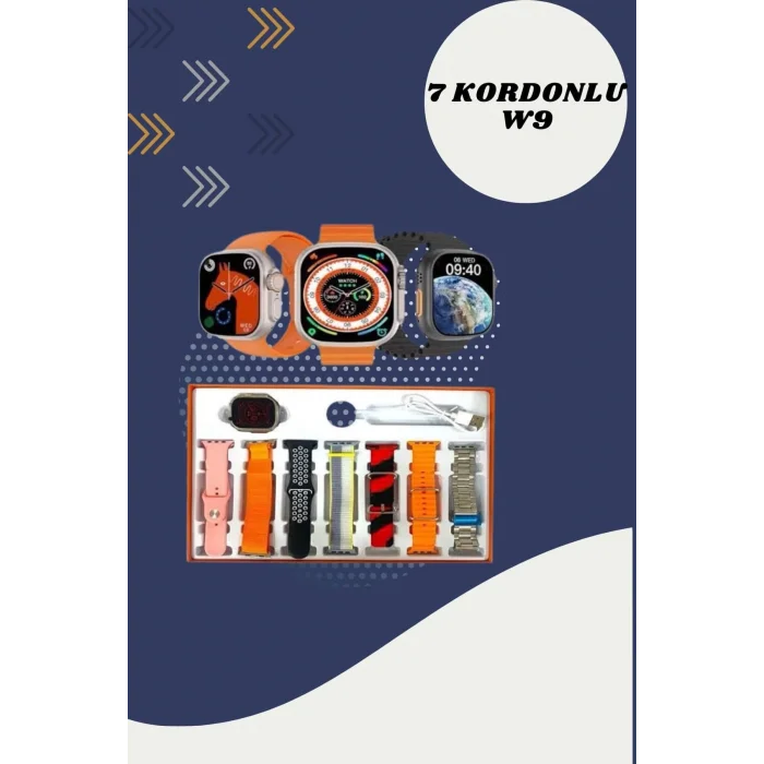  7 Kordonlu Akıllı Saat Ve Yeni Nesil Kulaklık Dokunmatik Ekran Android ve İOS Uyumlu