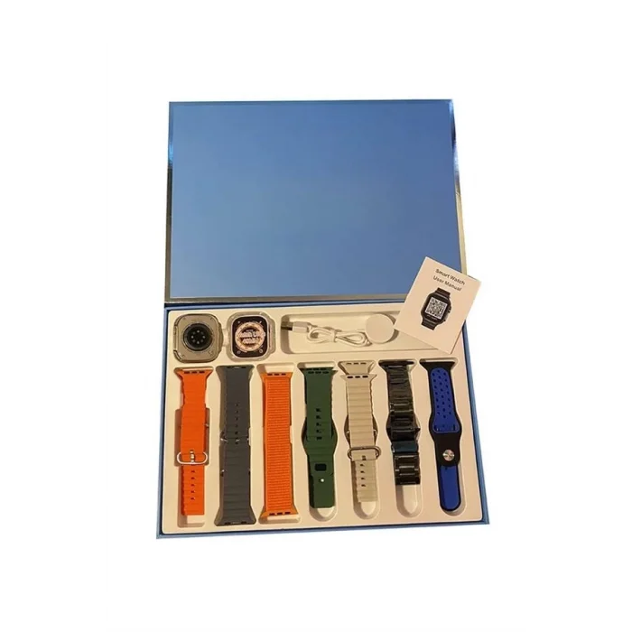  7 Kordonlu Unisex Akıllı Saat Çoklu Kordon Seçeneği Amoled Ekran