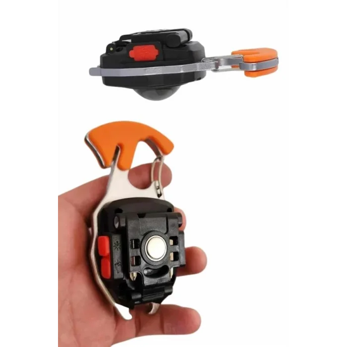 BUĞZ 7 Modlu Mini Led Lamba Anahtarlık USB Şarjlı Kamp İçin Taşınabilir - Lisinya