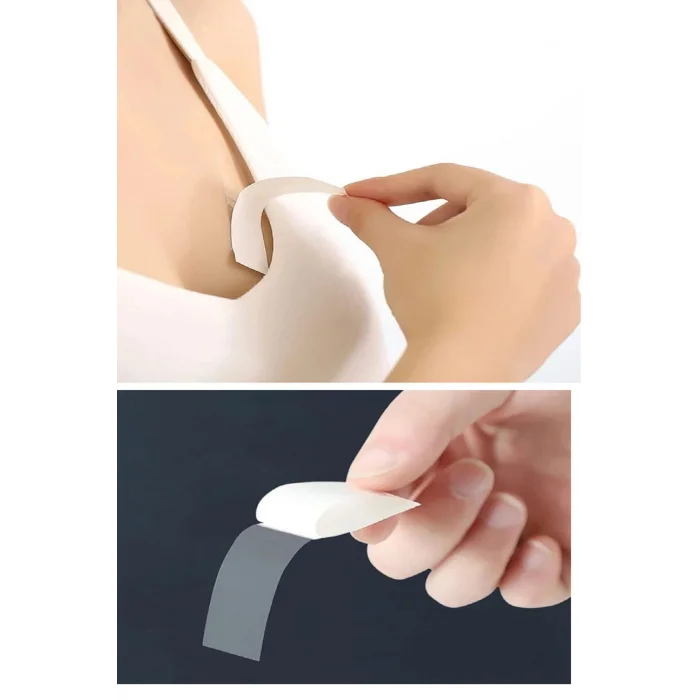 BUĞZ 72 Adet Çift Taraflı Transparan Dekolte Kapatıcı Yapışkan  Paça Boyu Düzeltici -Askılı Elbise Bandı