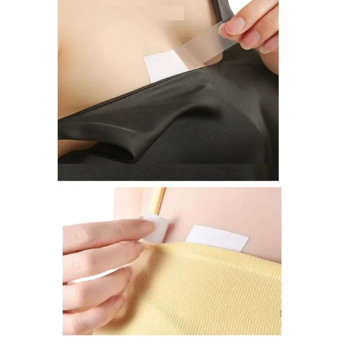 BUĞZ 72 Adet Çift Taraflı Transparan Dekolte Kapatıcı Yapışkan  Paça Boyu Düzeltici -Askılı Elbise Bandı