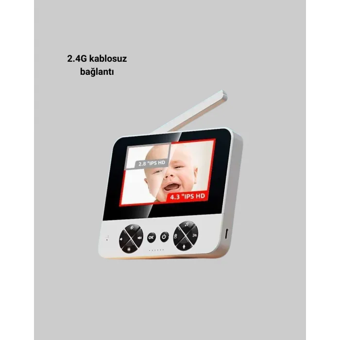 BUĞZ 720P Bebek Kamerası Uzaktan Kontrollü Gece Görüşlü Monitör - Lisinya