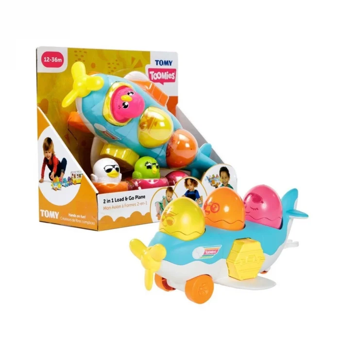  73147 Tomy, 2si1 arada Uçak ve Saklambaçlı Yumurtalar, 12-36 ay