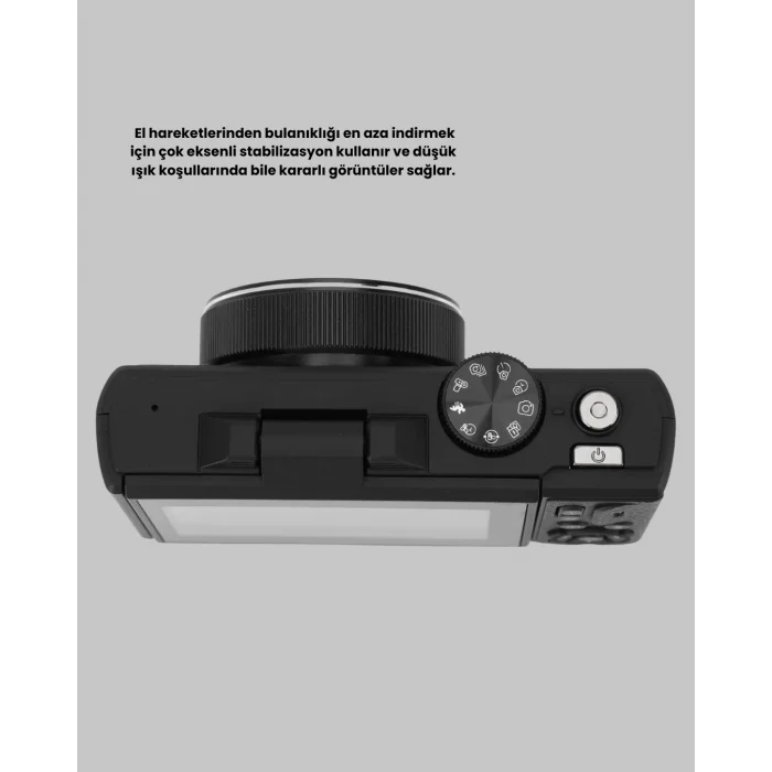 BUĞZ 75MP 5K Video Destekli Dijital Kamera 18x Zoom Çok Eksenli Stabilizasyon - BUĞZ