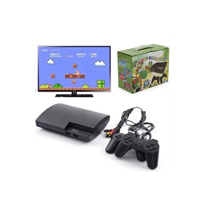 BUĞZ 8 bit oyun konsolu siyah renk 2 kollu 48 yüklü oyunlu bluetooth desteği yok - Elektronik
