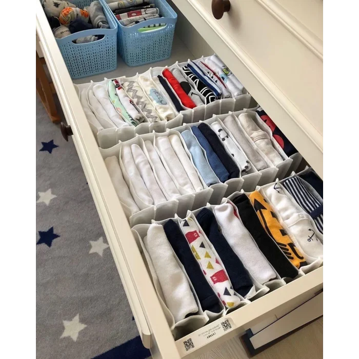 BUĞZ 8 Bölmeli Dolap ve Çekmece Içi Düzenleyici Akordiyon Organizer L-00517 (3 Adet) ( BUĞZ )