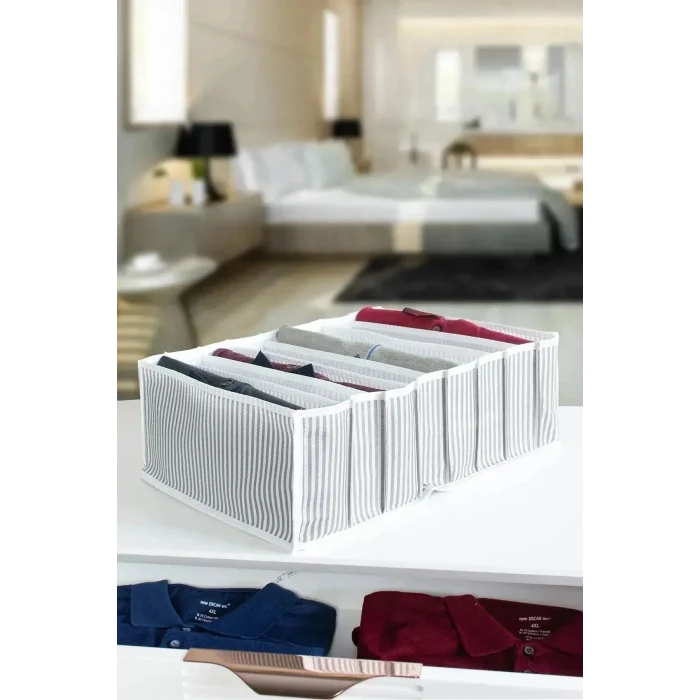 BUĞZ 8 Bölmeli  XL Pratik Bölmeli Çekmece Düzenleyici Organizer(İç Çamaşırı Kravat Çorap Düzenleyici)