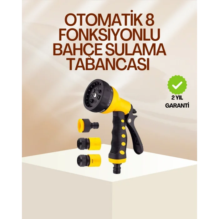 BUĞZ 8 Fonksiyonlu Bahçe Sulama Tabancası Seti Çok Amaçlı Hortum Ucu