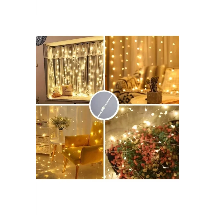  8 Fonksiyonlu Peri Perde Led Uzaktan Kumandalı Günışığı Perde Peri Led (3 mt x 3 mt)