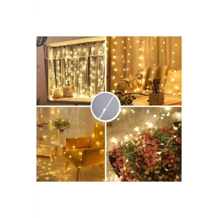 BUĞZ 8 Fonksiyonlu Peri Perde Led Uzaktan Kumandalı Günışığı Perde Peri Led (3 Mt X 3 Mt)