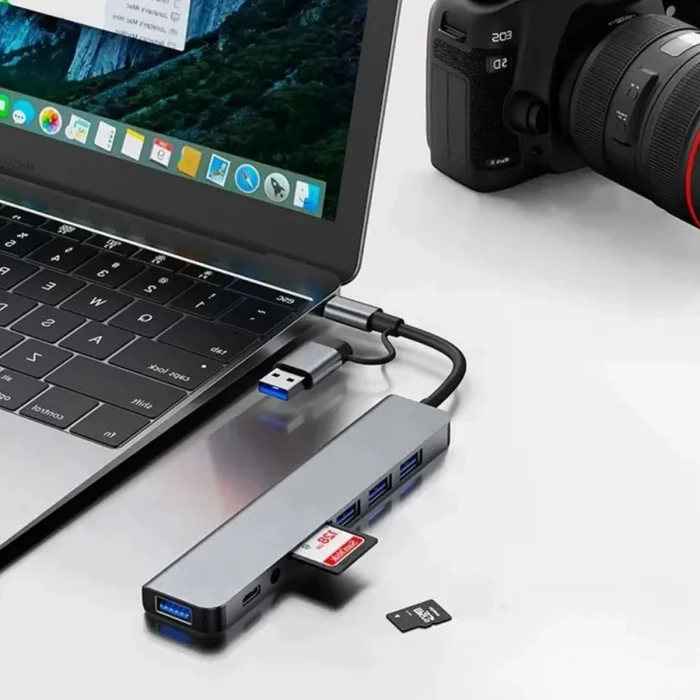 BUĞZ 8 İn 1 Usb Çevirici Notebook Macbook Type-c Uyumlu Görüntü Aktarıcı Hub Bx40