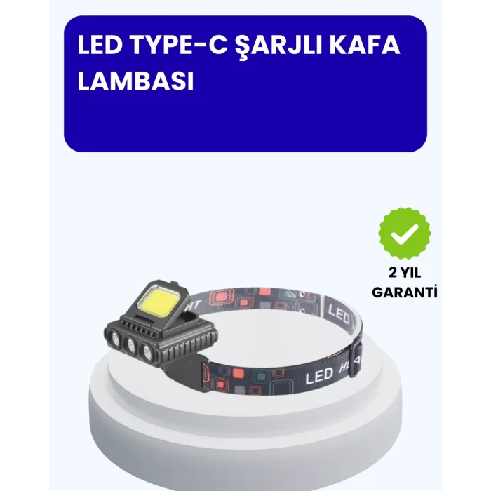 BUĞZ 800 Lumen LED Kafa Lambası COB ve XPE Led Type C Şarjlı Ayarlanabilir