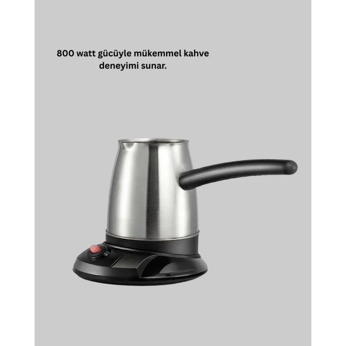 BUĞZ 800W Paslanmaz Elektrikli Cezve Gizli Rezistans ve Ergonomik Kulp