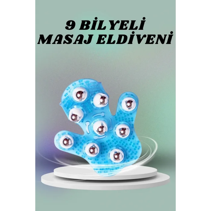 BUĞZ 9 Bilyeli El Şeklinde Omuz Bacak Masaj Aleti Masaj Eldiveni Giyilebilir Plastik Vücut Sıkılaştırıcı