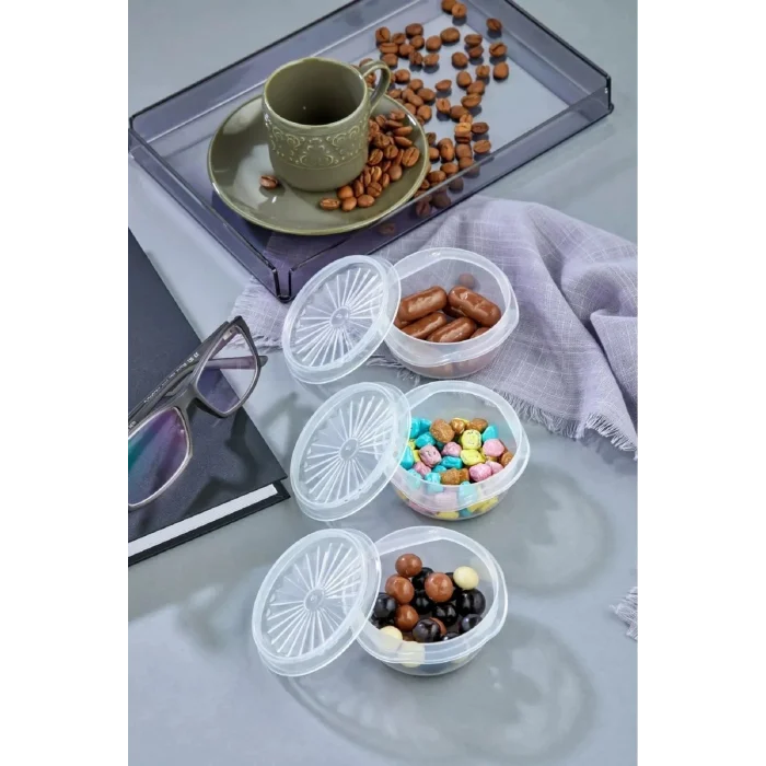 BUĞZ 9 lu Yelpaze Kapaklı Şeffaf Mini Sosluk - Ketçap Mayonez Kabı- Kahve Yanı Şeker Lokumluk