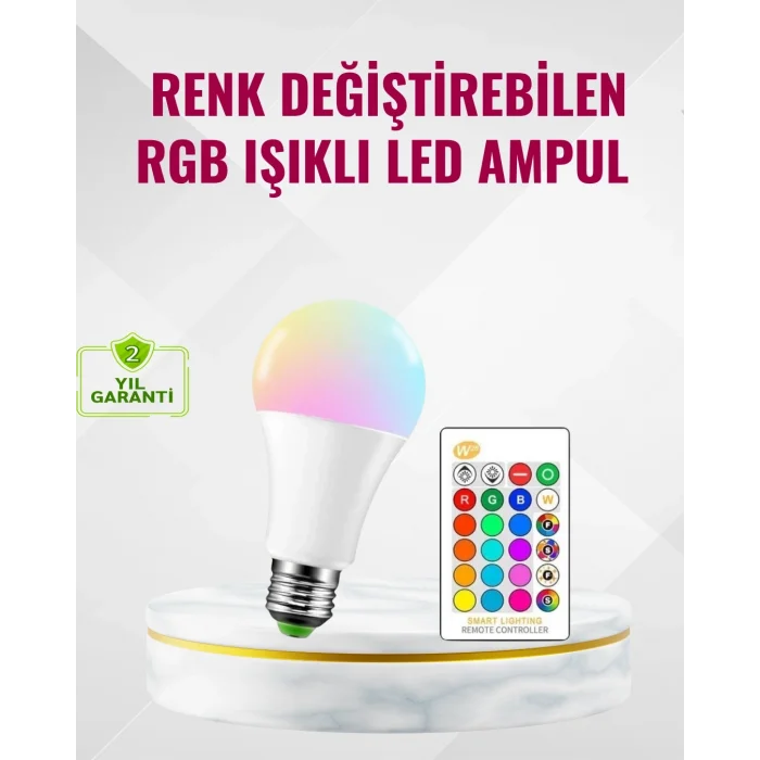 BUĞZ 9 Watt Beyaz Işık ve Renk Ayarlı Akıllı LED Ampul