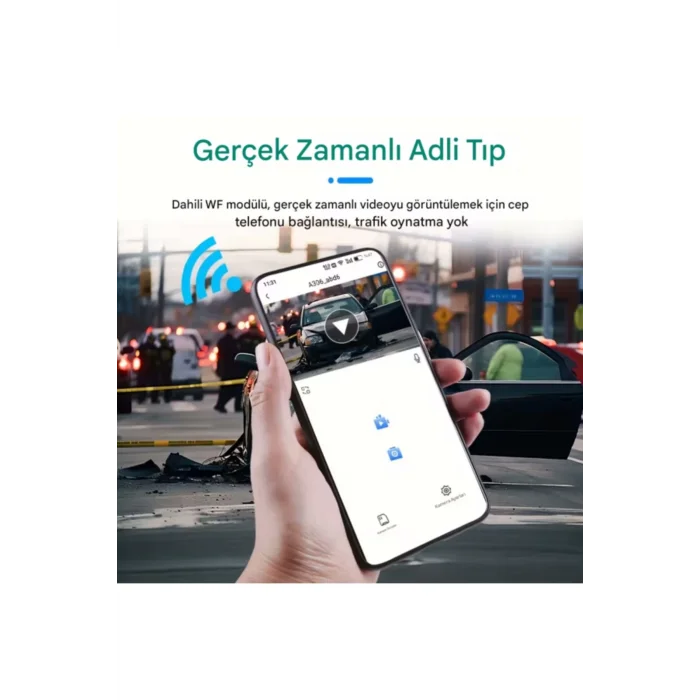  A-98 WiFi Full HD 3 Kameralı Araç İçi Güvenlik Kamerası + Park Modu Kablosu Ön-Arka-İç Kayıt,DashCam