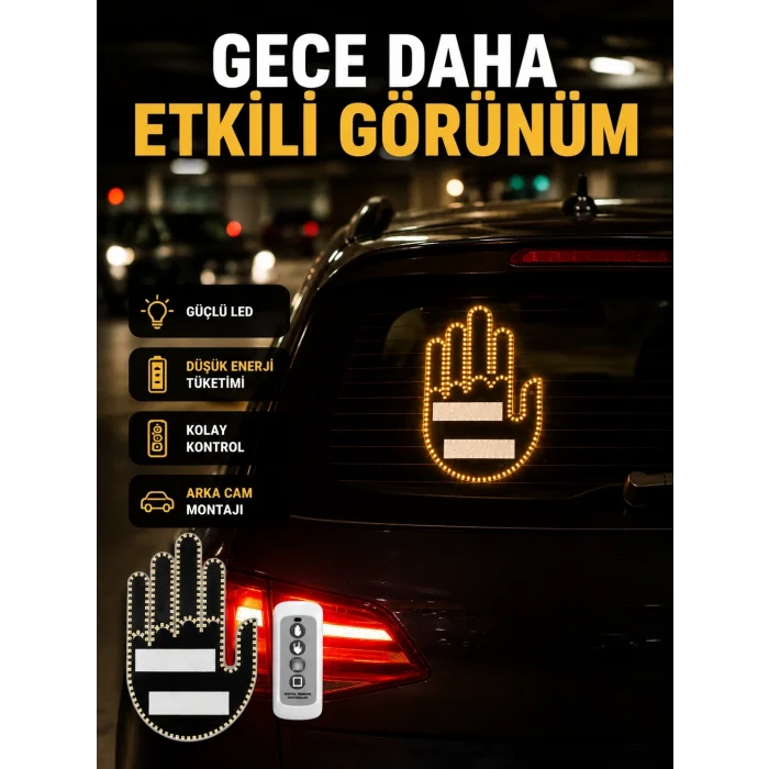 BUĞZ A Kalite Uzaktan Kumandalı LED Park Uyarı Işığı El Figürlü Model