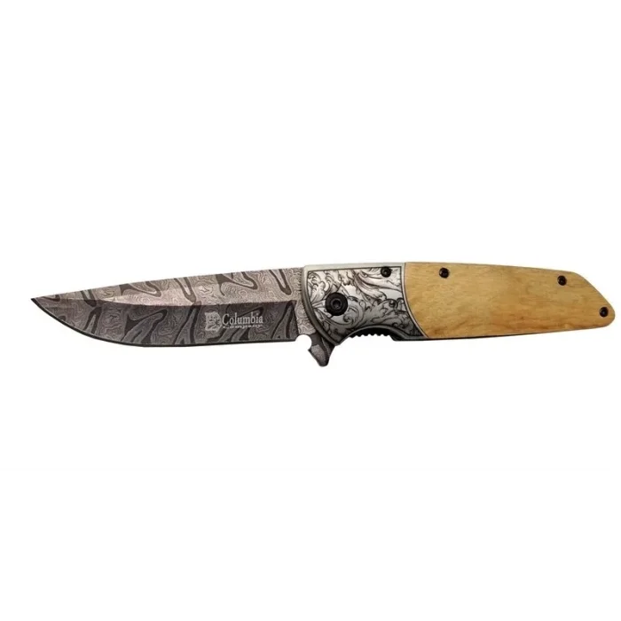 BUĞZ A2150c Kahve Kamp Çakısı 21cm- Manuel, Ahşap İşlemeli Sap,kemerlikli